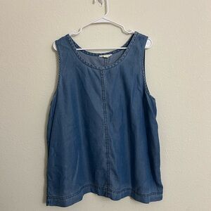 Caslon Blue Sleeveless Denim Top